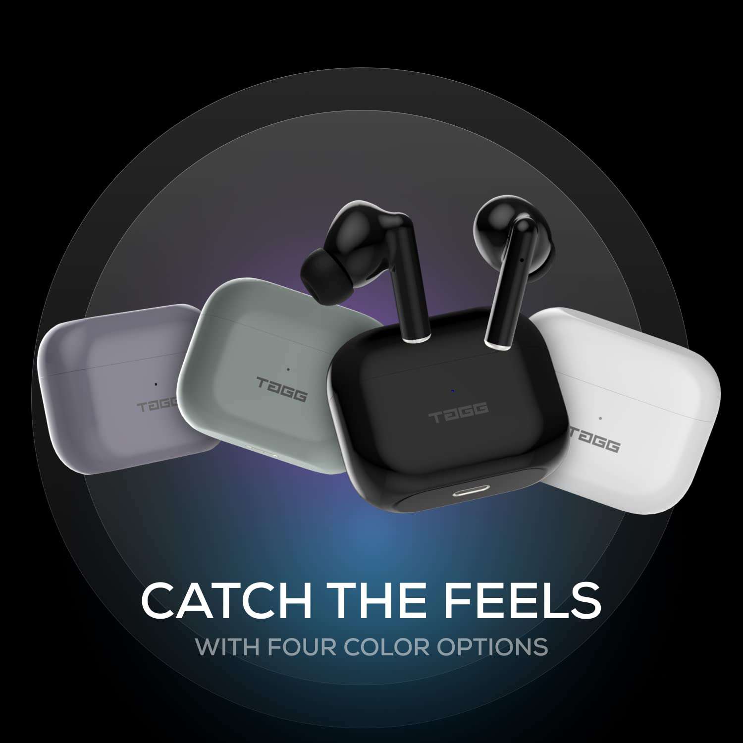 TAGG Liberty Buds Truly Wireless in Ear Earbuds with Punchy Bass and Fast Charge (Black)