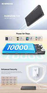 Riversong Horizon 10E Power Bank 10000mAH 2 USB-A output ports USB to Type-C cable