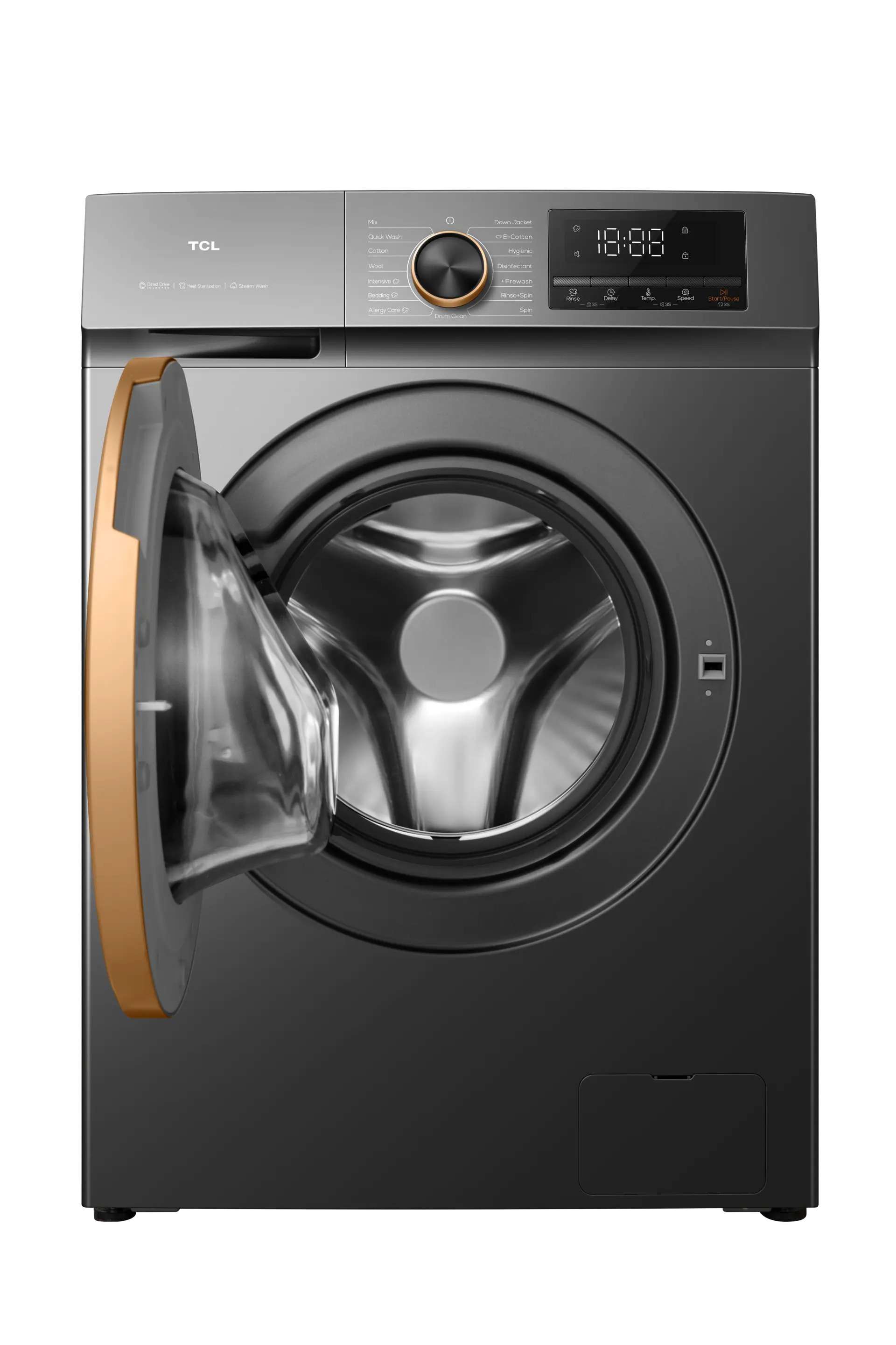 TCL 9KG Smart Direct Motion Front Load Washing Machine – P1109FLG | Smart DD Inverter | Steam Wash | EBS Technology