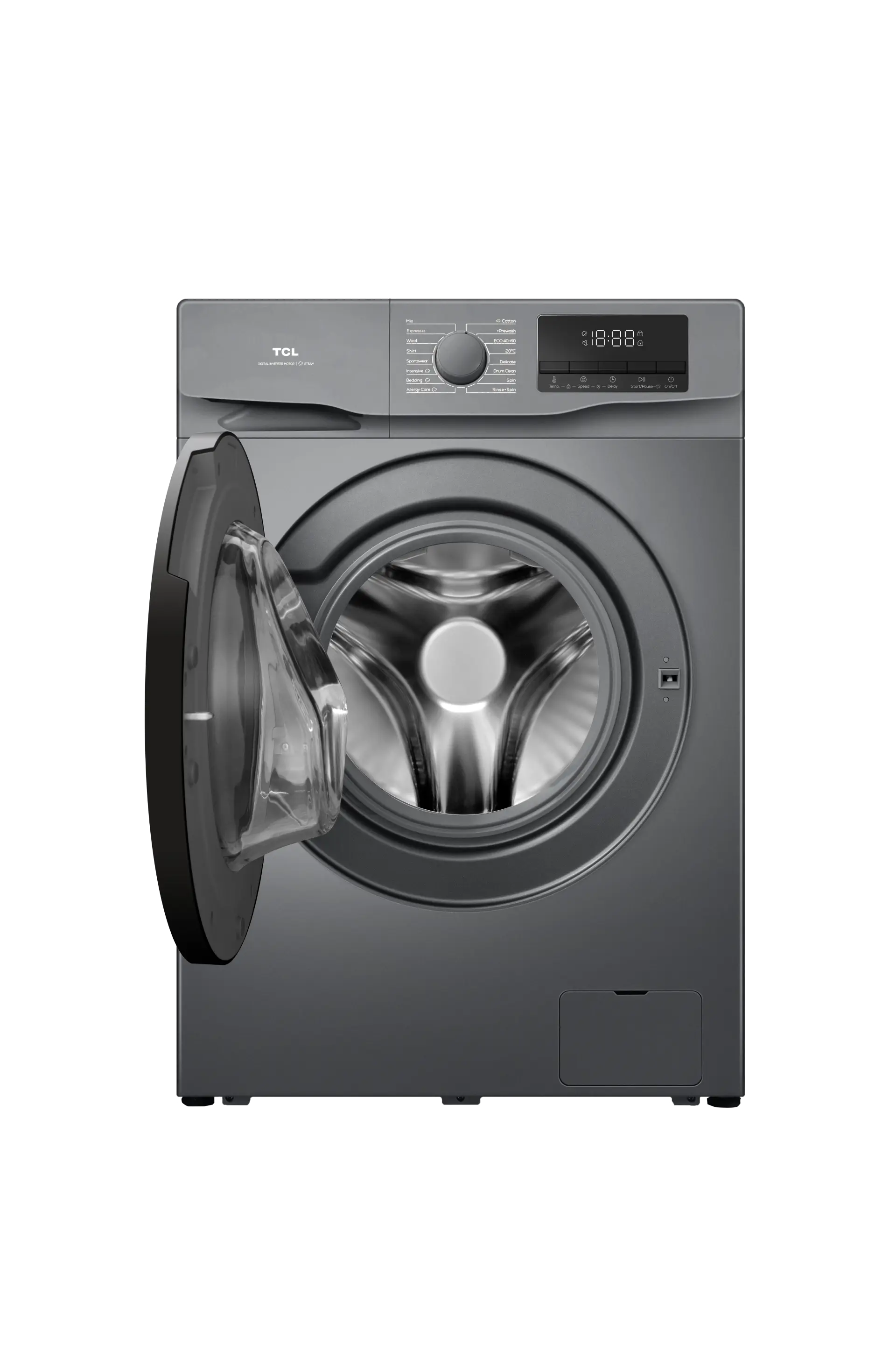 TCL 8KG Inverter Front Load Washing Machine – P608FLG | BLDC Inverter Motor | Steam Wash | Magic Flow