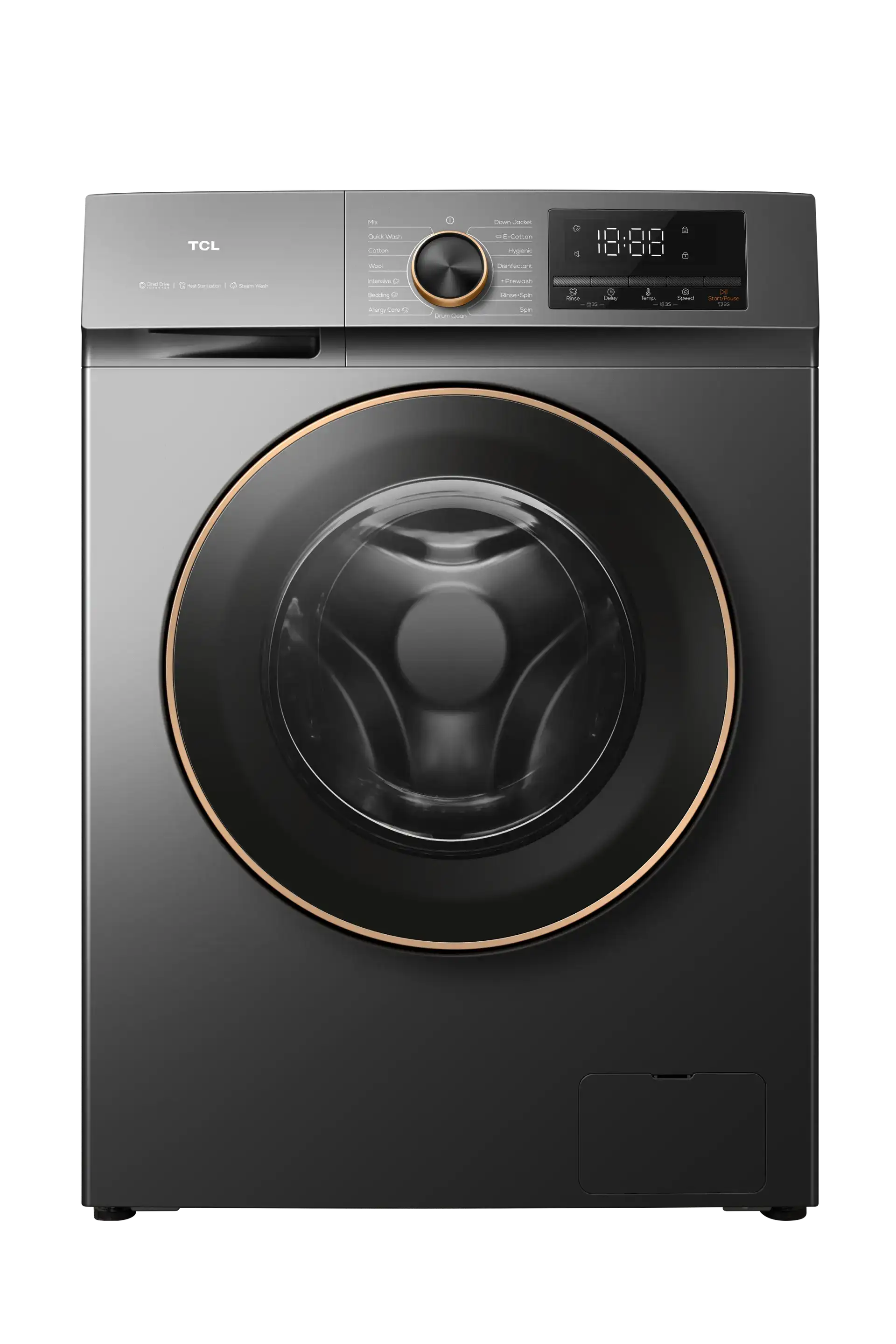 TCL 9KG Smart Direct Motion Front Load Washing Machine – P1109FLG | Smart DD Inverter | Steam Wash | EBS Technology