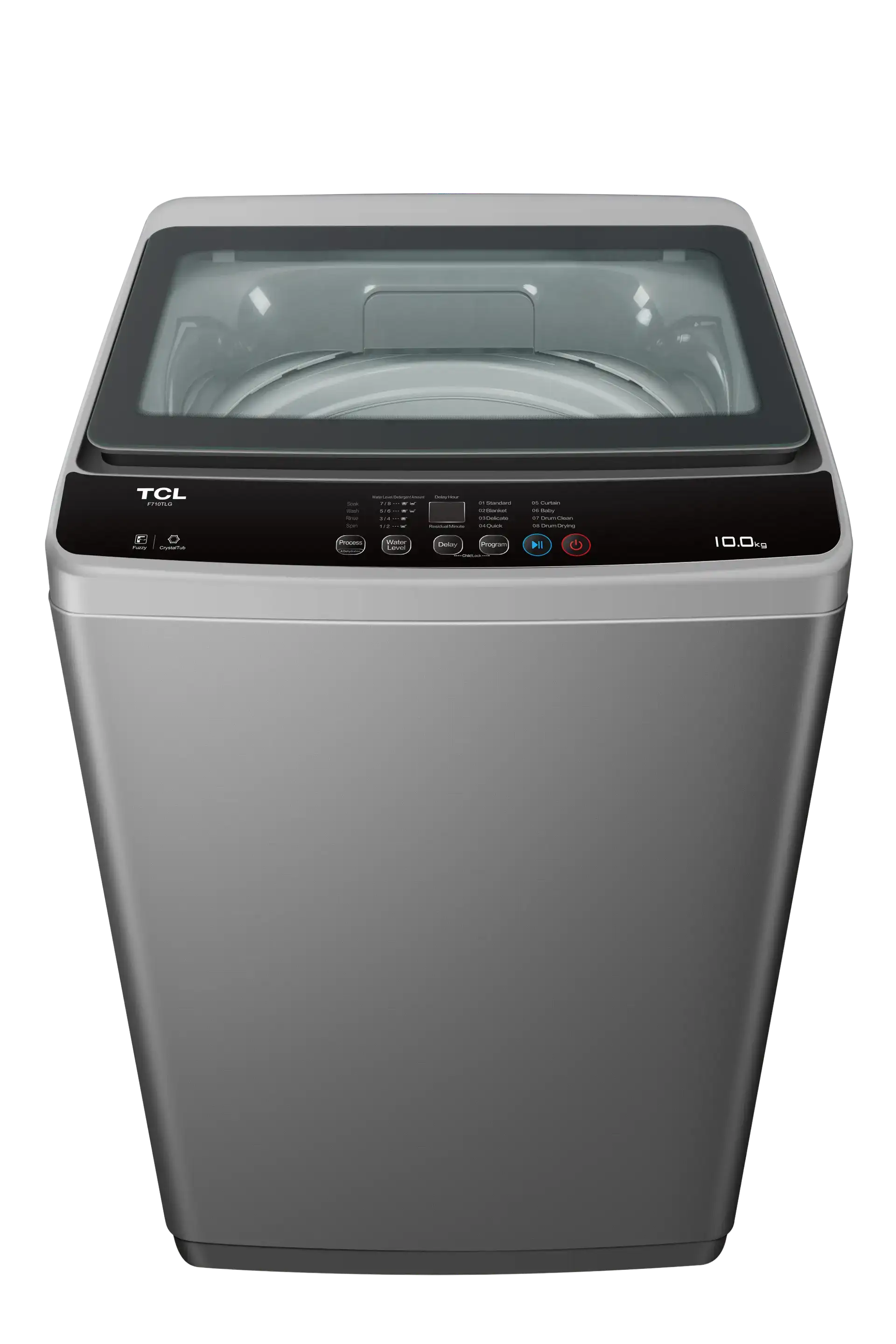 TCL 10KG Top Load Washing Machine – F710TLG | Full Glass Lid | Fuzzy Control | Magic Filter | Honeycomb Drum